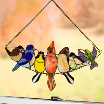 Acrilice Păsări Agățat Ornamente Decor Acasă Vitraliu Panoul De Păsări Ornamens Decor Acasă În Aer Liber Arta Decoratiuni Pentru Gradina