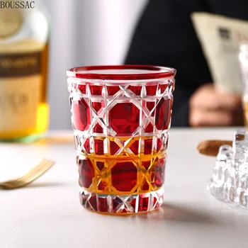 Stil European 380ml zăbrele cristal de sticlă de sticlă de vin rattan zăbrele cerul înstelat sticlă de whisky pahar de cocktail glas creative de sticlă