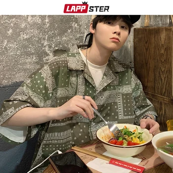 LAPPSTER Bărbați Harajuku Designer de Streetwear Tricouri 2021 Vara pentru Barbati cu Maneci Scurte Japonia Tricouri de Moda de sex Masculin coreean Vintage Bluze