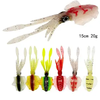 15cm de Pescuit Nada Momeala Caracatiță, Calmar Ochii 3D Luminos Bionica Wobbler Moale Momeli Pentru Pescuit în Marea Accesorii