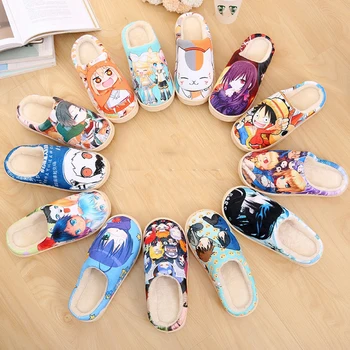 FIERBINTE Bărbați Femei de Iarnă Acasă, Papuci de casă Anime Cosplay Pantofi CartoonNon-alunecare Cald Papuci de Casa Japoneză Pantofi Drăguț Kawaii Papuci