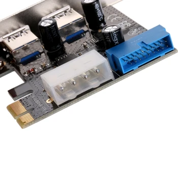 2-port PCI Express USB 3.0 pe panoul frontal cu control card adaptor 4-pini și 20-pin card de expansiune adaptor