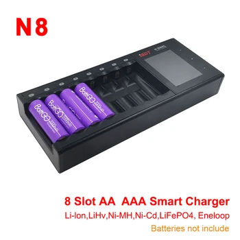 ISDT N8 LCD Display Incarcator Universal acumulatori AA AAA Li-ion Baterii Reîncărcabile 8 Slot Rapid Încărcător de Baterie