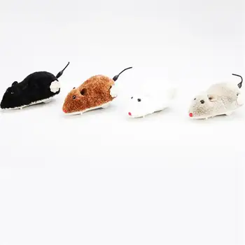 Fierbinte Creative Amuzant Ceas De Primăvară De Putere De Pluș Mouse-Ul Jucărie Câine Pisică Joc Jucărie Mișcare Mecanică Rat Accesorii Pentru Animale De Companie
