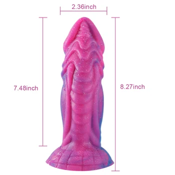 Monstru Penis de Silicon Lichid Penis artificial Jucarii Sexuale pentru Femei Pentru sex Anal Trandafir Roșu Cu Albastru de Simulare Penis Vaginale Masturbari SexShop