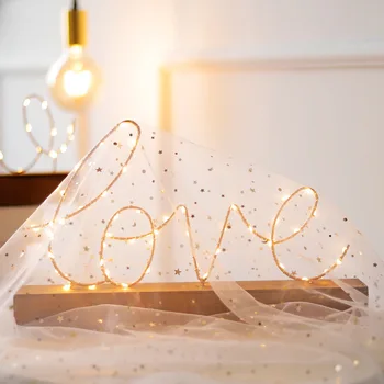 LED Scrisoare Lumina de Noapte Decorative Dormitor Noptieră Nordic Creative Accesorii pentru decor Bază de Lemn Cadou de Ziua de nastere pentru Fete