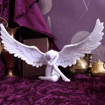 Zeita Înger Statui Rășină Ornamente Decor Acasă Zeita Sculptură Figurine Înger Aripa Model În Miniatură