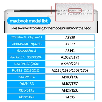 UDMA HD pentru Macbook Pro air 13 2020 M1 Chip A2337 2338 Ecran Protector 13 15 16 2179 2289 1706 2251 Flexibil de Film de Sticlă