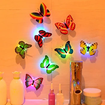 Schimbare de culoare Drăguț Fluture LED Lumina de Noapte de Acasă de viață copilul Birou Camera Autocolante de Perete Decor Fridage decor dormitor