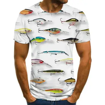 Noi vara 3D imprimate model pește bărbați și femei casual T-shirt tendință de Moda de tineret cool pentru bărbați t-shirt Hip-hop-maneci scurte