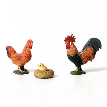 Simulare de Mână-pictat animale protototype Set de Găină carne de Pasăre,Iepure,Câine Fermă Model Figurine in Miniatura Educative pentru Copii Jucarii