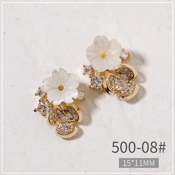 10buc Lux Coajă Floare placat cu cristale strasuri unghii decoratiuni unghii bijuterii accesorii decor farmece consumabile