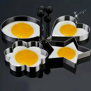 5pcs/setCircular în Formă de Ou Prajit mic Dejun cu Clătite, Omletă Pan Bucătărie de Gătit Omletă din Oțel Inoxidabil en-gros de Mucegai