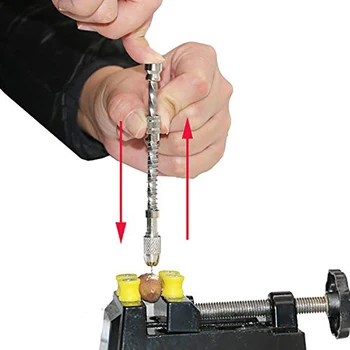 Semi-Automată Mini Manuală Hand Drill Aluminiu Spirală De Mână Manuală Împinge Chuck Twsit Micro Burghiu Lemn Model Manual