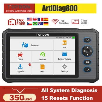 Topdon Artidiag800 Instrumente de Diagnosticare Auto Toate Sistemul OBD2 Scanner Pentru Masina Diagnosticul 2G 16G Resetare Ulei/DPF/IMMO