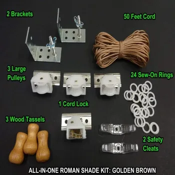 Roman Shade kit de Paie Perdea cu Role Accesorii Țăruș Scripete Cablu de Blocare Condensator, Tassel Inel Paranteze Frânghie de Nailon Transport Gratuit