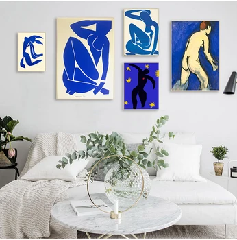 Rezumat Acasă Decor Panza De Pictura De Artă Francez Henri Matisse Albastru Postere Hd Imprimare Imagine Perete Pentru Camera De Zi