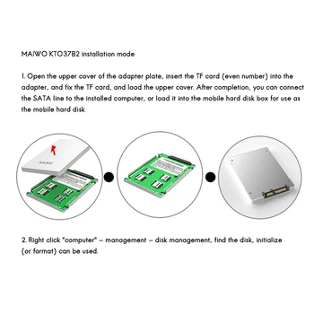 MAIWO KT037B2 TF Card la SATA Adaptor Suport pentru Card de 2 sau 4 TR Carduri Automat Grup RAID0 Citească și să Scrie