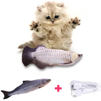 2021 Vânzare Fierbinte 30CM Electronice Animal de casă Pisică Jucărie de Încărcare USB de Simulare Pește Jucarii Electrice pentru Câine Pisică Guma de Joc Musca Consumabile