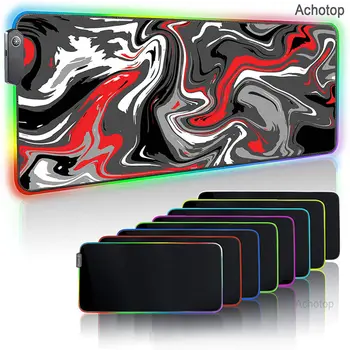 Arta abstractă DIY Custom RGB Mare de Jocuri Led aprins Extins Iluminare XXL Mouse Pad de Blocare Marginea Mousepad Tastatura Birou Mat