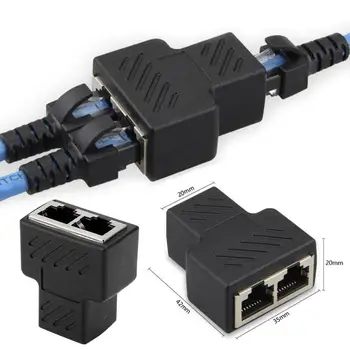 Dublu Porturi Mufă RJ45 Ethernet LAN Rețea Splitter Adaptor Dublu Porturi Conector Cuplaj Extender Adaptor Conector