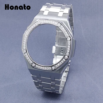 Hontao GA2100 3-a Generație de Diamant GA2110 Toate din Metal Curea de Ceas Bezel Înlocuire Accesorii pentru Casio GA-2110/2100