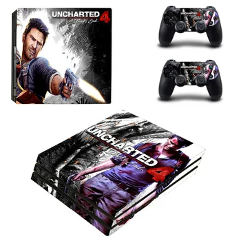 Uncharted 4 a Thief ' s End PS4 Pro Piele Autocolant Decal pentru Consola PlayStation 4 și 2 Controllere PS4 Pro Piele Autocolant Vinil