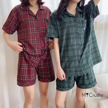 Anime Model Pentru Femei Maneci Scurte Sleepwear Două Piese Seturi De Pijamale Butonul De Îmbrăcăminte De Noapte Lounge Purta Pijamale De Bumbac Topuri, Pantaloni Scurți