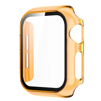 Pentru Apple Watch 6 Caz 44/40mm 42/38mm PC+Sticla Capac Transparent de Înaltă Definiție Bara de protecție de Protecție pentru iWatch Serie SE/5/4/3/2