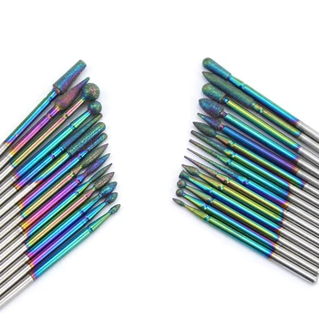 1 buc Curcubeu de Unghii Diamond Drill Burr Bucăți Colorate de freza Pentru Manichiura Pedichiura Instrumente Electrice pile de Unghii Accesorii