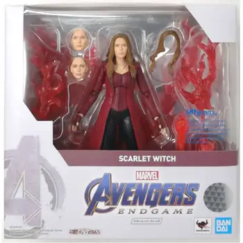Original Bandai Marvel Avengers Endgame Wanda Scarlet Witch Viziune Shf 15 Cm Papusa Figurina Modelul De Colectare Adult Jucarii Copii