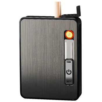 10buc Automată în Caz de Țigară cu o Brichetă încărcător Personalizate Țigară Caz de Încărcare Usb de Bricheta Gadget-uri pentru Barbati