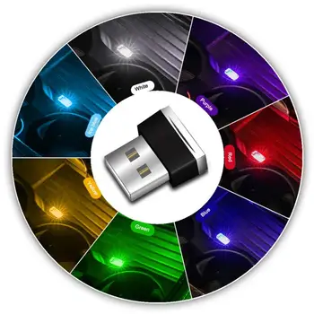 7 culori Mini USB Lumina LED-uri Auto Auto Interior Atmosferă Lumina de Modelare, Lumina Mașina de Lumină Ambientală Lumina de Neon Interior Masina Bijuterii