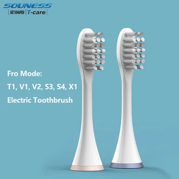 SOUNESS Înlocuire Cap de Periuta de dinti pentru T1 / V1 / V2 / S3 / S4 / X1 Periuta de dinti Electrica pentru Curățare Capete de Perie Cumpara Obține 1 2 buc