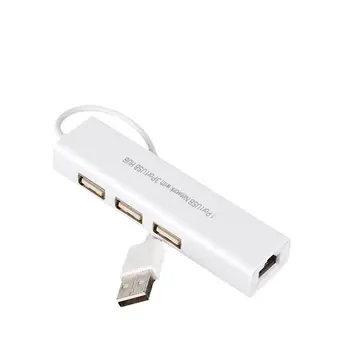 Profesionale USB la RJ45 3 Porturi USB 2.0, Ethernet RJ45 LAN cu Fir placa de Rețea Hub Adaptor pentru Mac pentru Android 802.11 n Externă