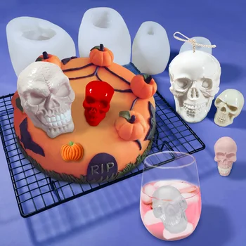 DIY Craniu Cub de Gheata din Silicon Mucegai Halloween Paști Aroma Lumânare Borcane Lumânare Mucegai Săpun Manual Mucegai, Mucegai de Ipsos