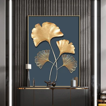 Rezumat Golden Leaf Panza Poster Pictura Arta De Perete Moderne De Imprimare Tablouri Decorative Stil Nordic Living Home Decor