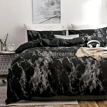 Moda 3d Imprimate Marmorat Dormitor lenjerie de Pat Moale de Culoare Marmură Carpetă Acopere 2/3 Bucată de Lux, Textile Acasă Fular Set