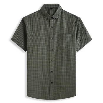 SHAN BAO Clasic de Brand Plaid Short Sleeve Shirt 2021 Vară a Tineretului Liber Casual de Dimensiuni Mari Tricou Albastru Rosu Galben Verde XXL-10XL
