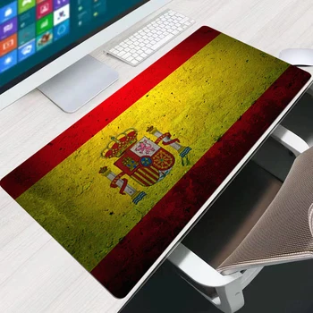 Pavilionul Spaniei Logo-ul Mare Mouse Pad Covor persan Laptop Pc Gamer Tastatura Mousepad Marginea Canaf Alb de Cauciuc Masa Mat pentru animale de Companie