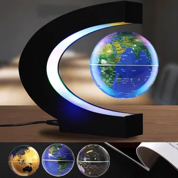 LED Glob Magnetic Plutitor glob Geografie Levita Rotație Lampa de Noapte Hartă a Lumii Școală de Aprovizionare de Birou Acasă Decor Gratuit Nava