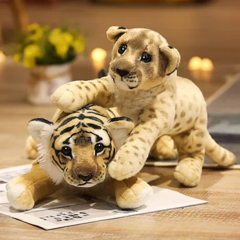 39-58cm Simulare de Animale Drăguț Păpuși Leu, Tigru, Leopard Jucării de Pluș Decor Acasă de Pluș Moale Ca Perna pentru Copii Băieți Cadou
