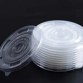 50Pcs/Set din Plastic de băut Cupe Cu Capac Tot de Ocazie Unică folosință, Boluri Rotunde 360ML de Unică folosință din Plastic Rotund Castron