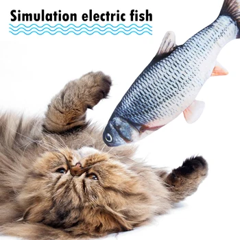 Pisică Jucărie de Pește USB de Încărcare Electrică de Simulare Dans Sărituri în Mișcare Floppy Pește Pisică Jucărie Pentru Pisici Jucarii Interactive