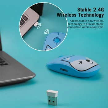 FD E680 2.4 G Wireless Mouse-ul Super-Stil de desen Animat Dragut ABS Tăcut Clicuri Ergonomic Mut Șoareci Cu Mouse-ul Mat Consum Redus de Energie