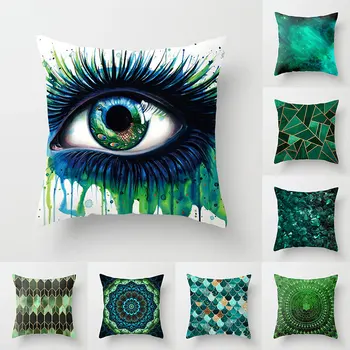 Verde Seria de Pernă față de Pernă Ochi Geometrice Abstracte de Pernă Pentru Camera de zi Canapea 45*45cm Decorative Decor Acasă