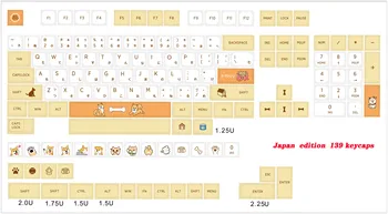 PBT 139 Cheile DIY Taste pentru Tastatură Mecanică Sublimare Șapcă Shiba Inu Personalizate Tastelor Set cu Tragator
