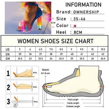 Femei Sandale pentru Femeie Blană de Pluș Transparente, Tocuri de Vară 2021 Femei Casual Femei Catarama Încălțăminte Pantofi de sex Feminin, Plus Dimensiunea 46