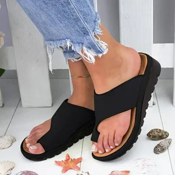 Femei Papuci Pantofi Din Piele Pu Confortabil Platforma De Plat Unic Doamnelor Moi Degetul Mare Picior De Corecție Sandale Ortopedice Inflamație La Picior Corector