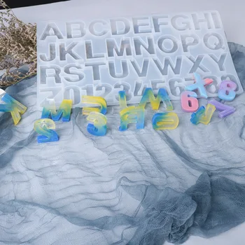 HandmadeEpoxy Rășină Mucegai Întreaga Bord Digital engleză alfabet Scrisoare de Luare de Bijuterii Decorative Scrisoare Rășină Epoxidică Mucegai